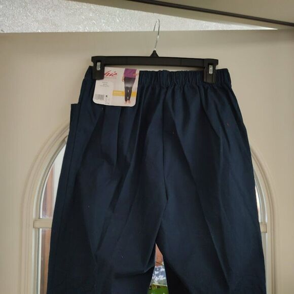 New Chic Comfort Collection Navy Blue Pull On Pants Size Women's Misses 14 - Picture 3 of 3